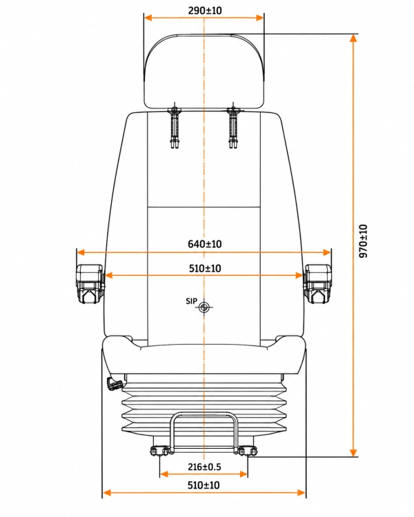 Fotel pneumatyczny do maszyny budowlanej SKX889306 front
